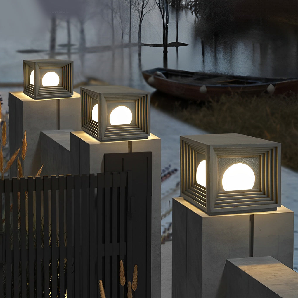 Square Solar Powered Waterproof LED Fence Post Lights