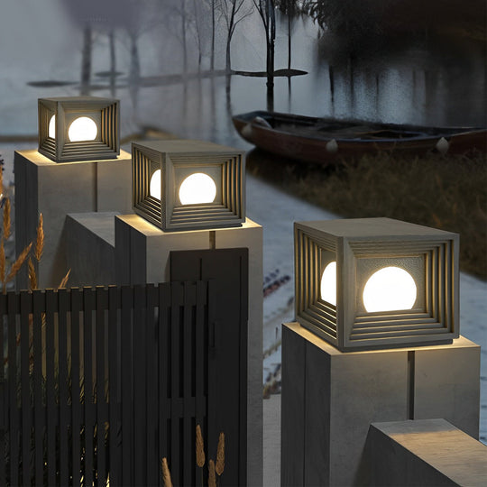 Square Solar Powered Waterproof LED Fence Post Lights