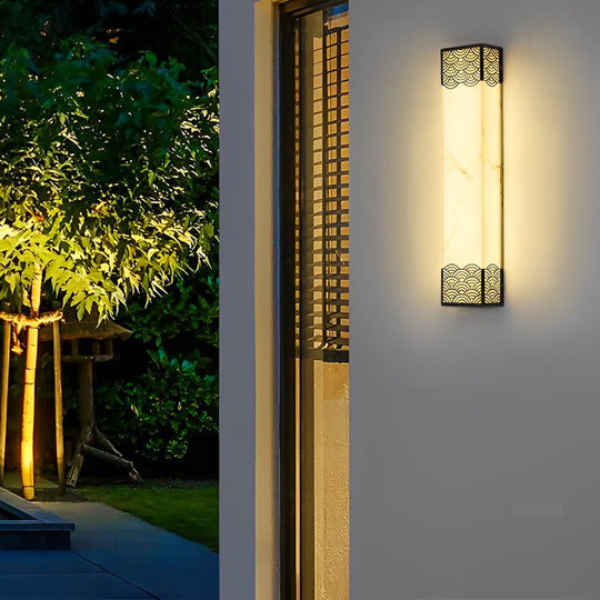 Rectangular Resin LED Waterproof Vintage Outdoor Wall Lamp