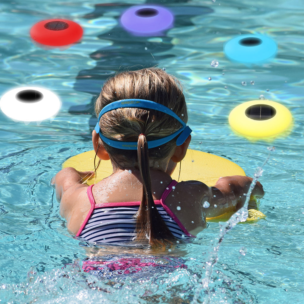 Enchanting RGB Solar Powered Pool Lights Waterproof Outdoor LED Round Lamps