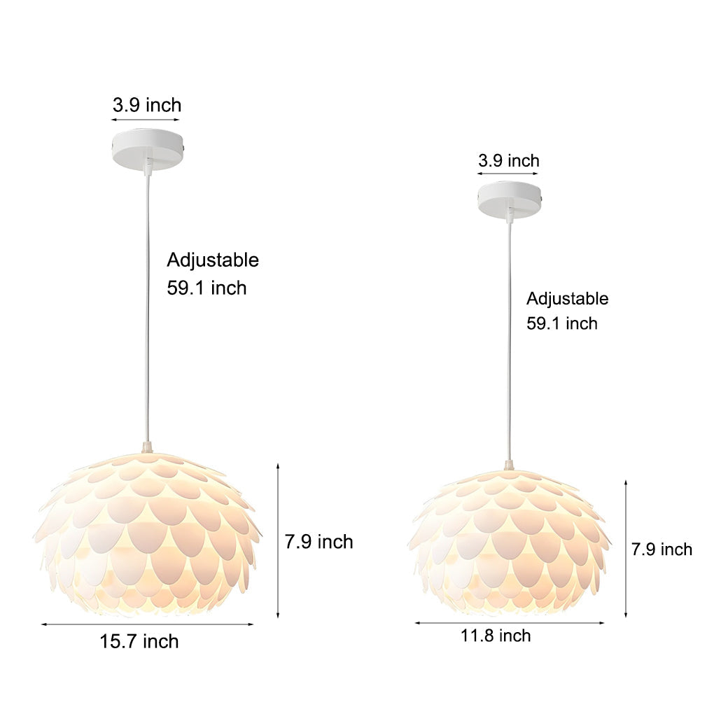 Round Fish Scales Three Step Dimming LED Modern Pendant Light