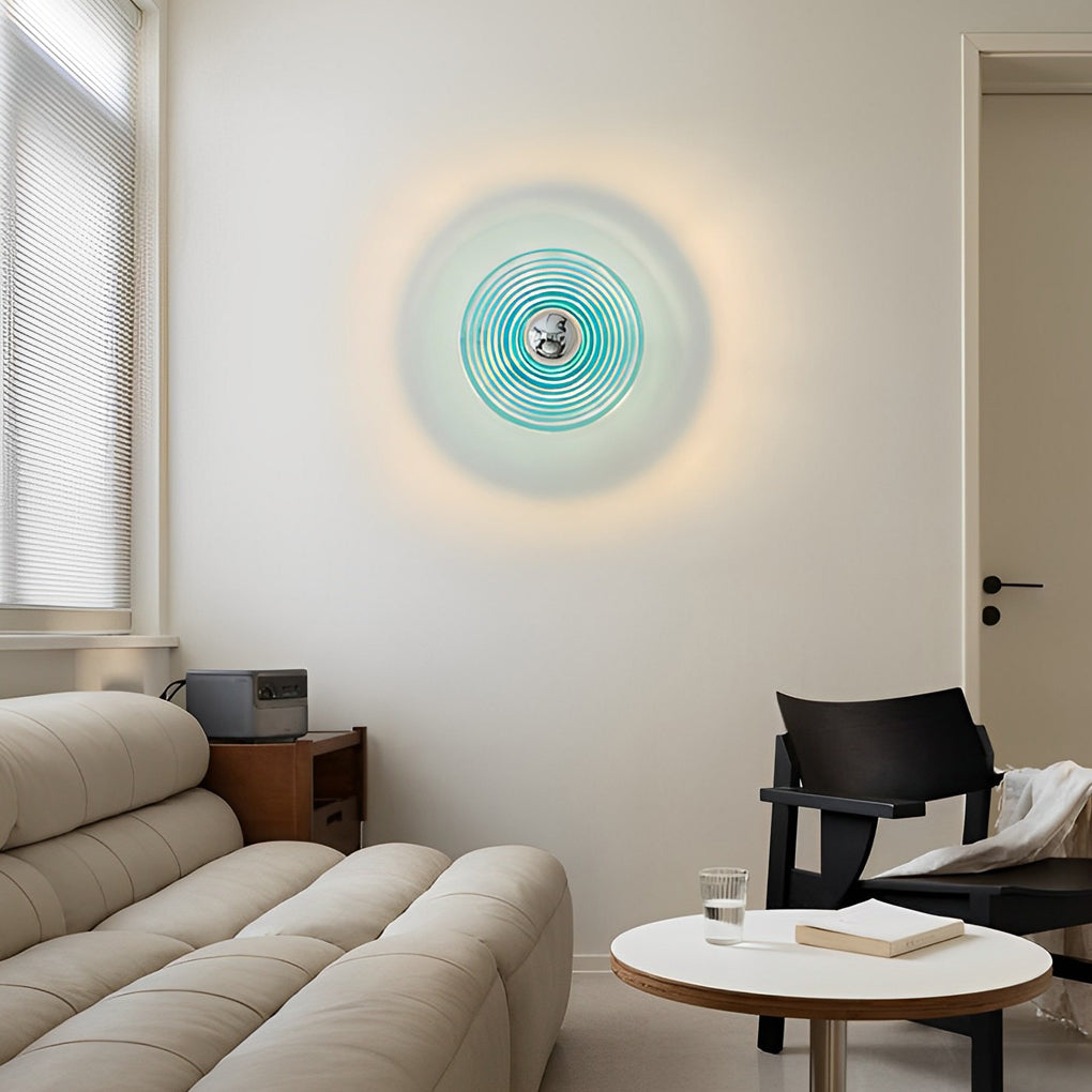 Round Stripes Glass Electroplated Modern Wall Lamp