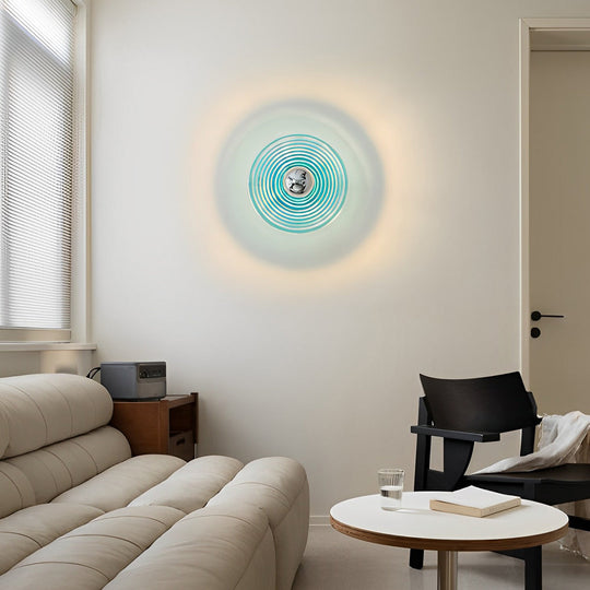 Round Stripes Glass Electroplated Modern Wall Lamp