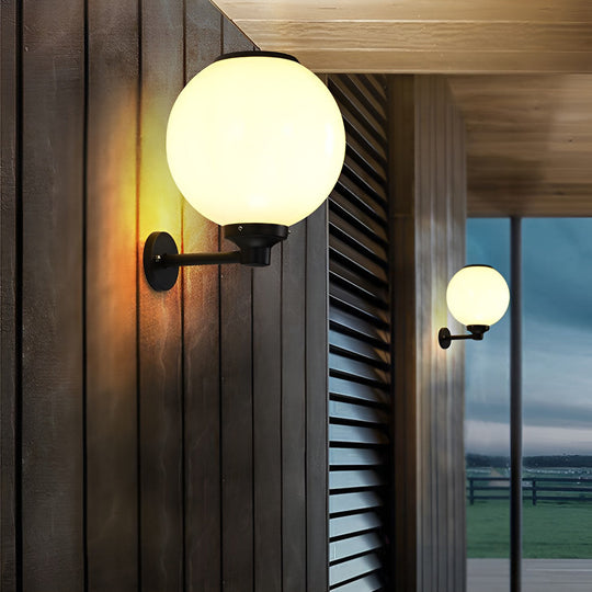 Round Three Step Dimming LED Solar Wall Lights – Waterproof Outdoor Lamp
