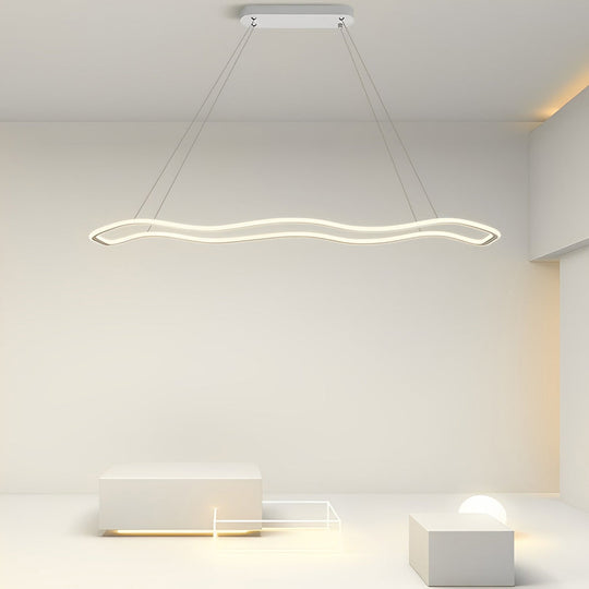 Long Waves Circular Design LED Nordic Hanging Ceiling Light Chandelier