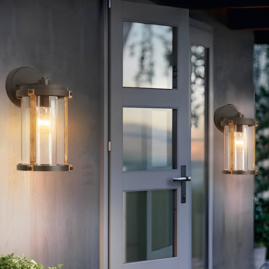 Vintage Waterproof Glass Industrial Outdoor Wall Sconce Light