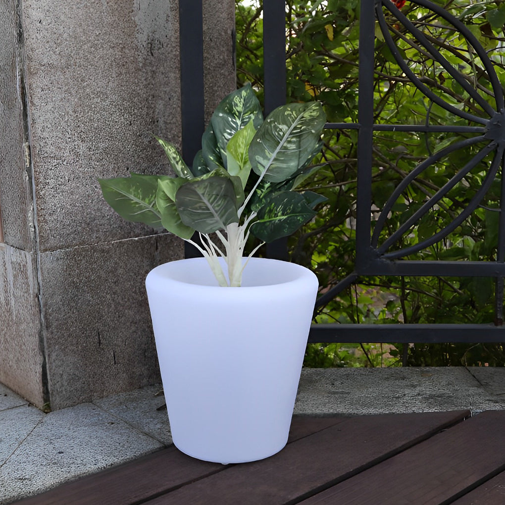 Luminous Flowerpot with RGB Lighting – Solar, Rechargeable &amp; Hardwired Options