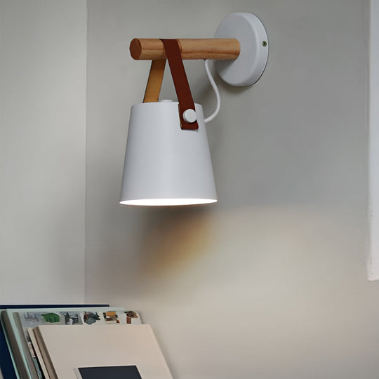 Classic Wood &amp; Metal Nordic Plug-in Wall Sconce