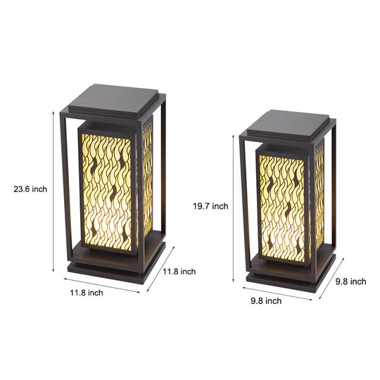 Vintage Black LED Outdoor Landscape Pathway Lights Waterproof Retro Lawn Lamp