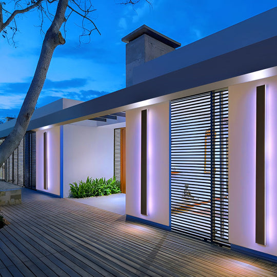 Black Long LED RGB Linear Lights Outdoor Waterproof Wall Lighting