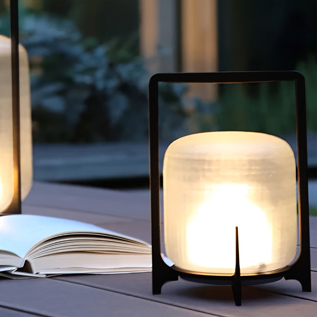 Portable Lantern Shaped Glass Waterproof LED Outdoor Solar Light