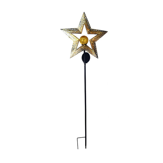 Mystical Moon &amp; Sun Flame Iron Hollow Projector Solar Garden Light