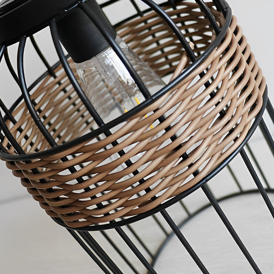 Portable Lantern Shape Rattan Solar Night Light – Waterproof &amp; Intelligent