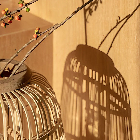Handmade Rattan Lantern Shape Minimalist Japanese Style Pendant Light