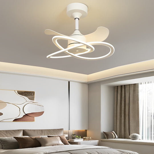 Waves Flower LED Bladeless Ceiling Fan Light with Timer