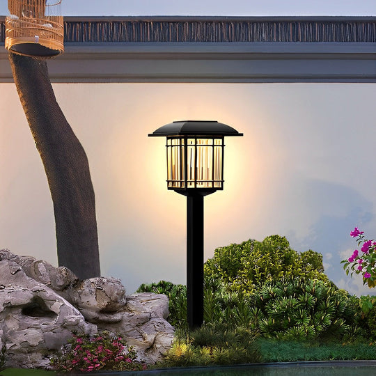 Vintage Modern Solar Square Lawn Lights Waterproof Durable Outdoor Lighting