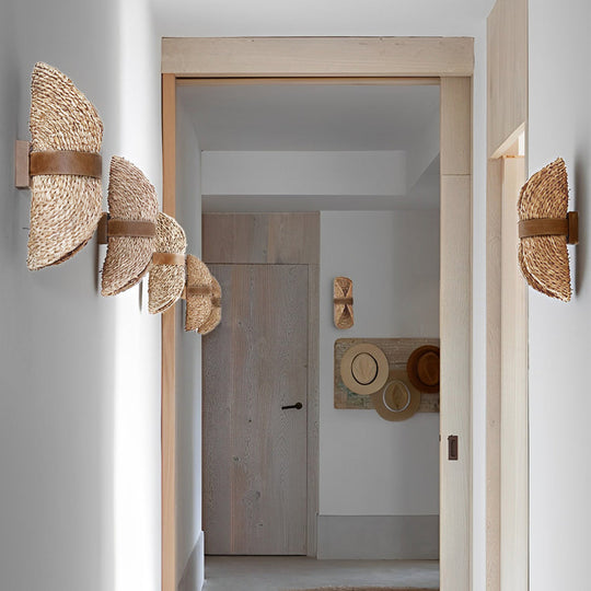 Creative Rattan Wood LED Up and Down Japanese Wall Lamp