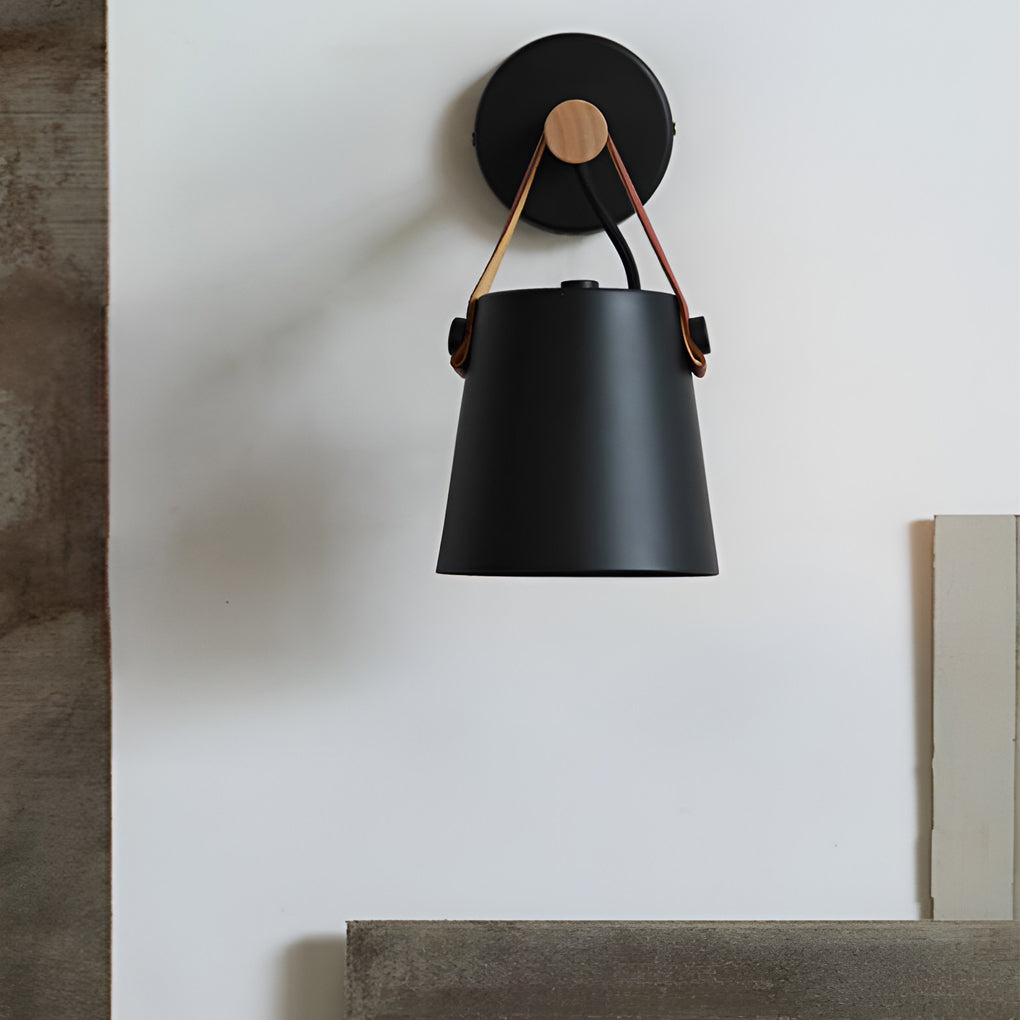 Classic Wood &amp; Metal Nordic Plug-in Wall Sconce