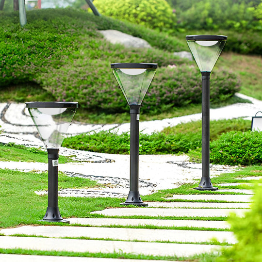 Adjustable Modern Solar LED Lawn Lamp Black Outdoor Waterproof Light