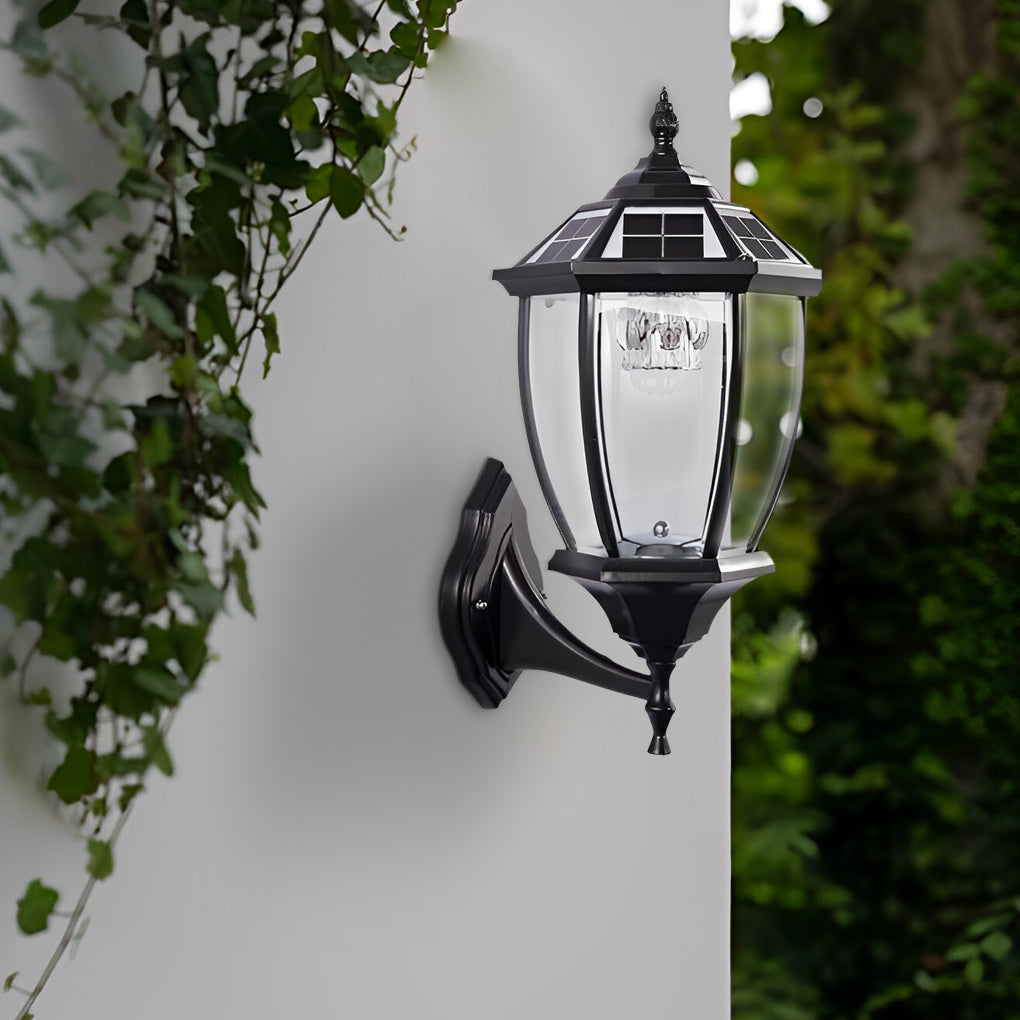 LED Waterproof Black Vintage Outdoor Solar Fence Post Lights with Remote