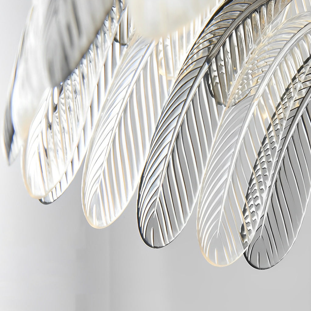 Acrylic Feathers Creative Three Step Dimming Modern Chandelier