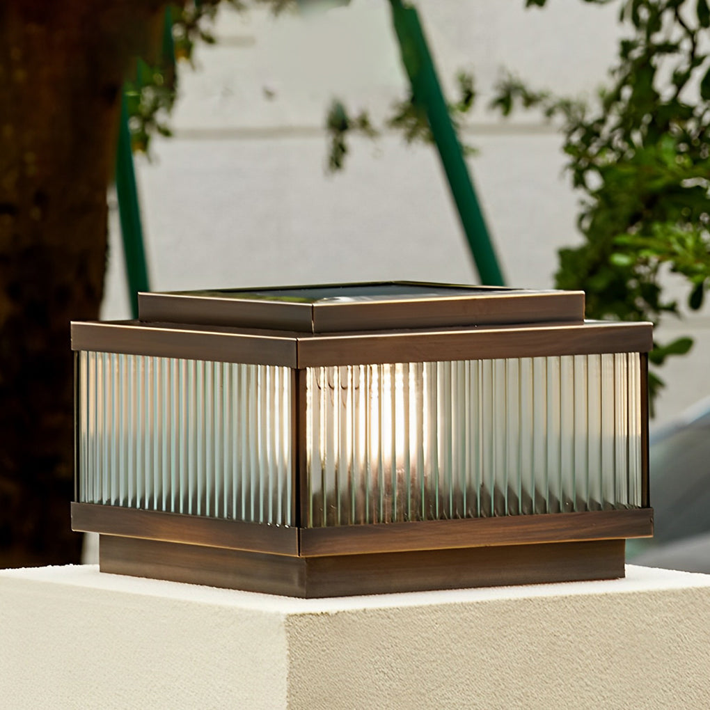 Square Solar Powered Waterproof Fence Post Lights with Remote