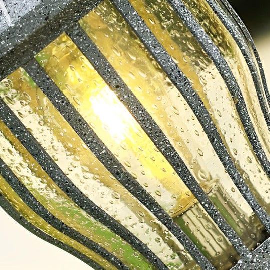 Hardwired Retro Aluminum Pathway Light with Caged Aluminum &amp; PC Lampshade