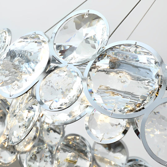 Round Bubbles Crystal Electroplated Metal Modern Chandelier Light