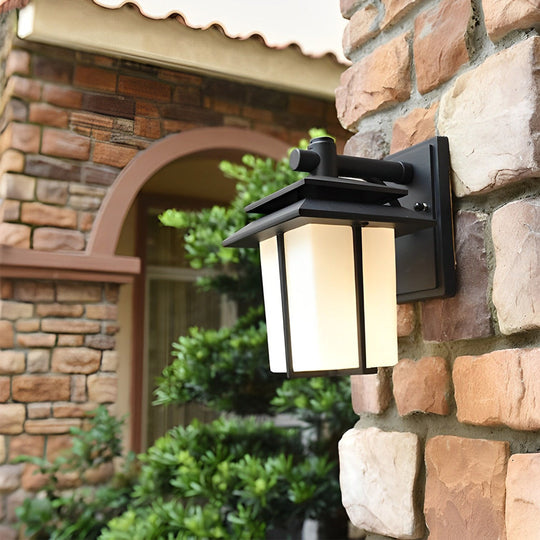 Vintage Glass Aluminum Outdoor Wall Sconce Waterproof European Style