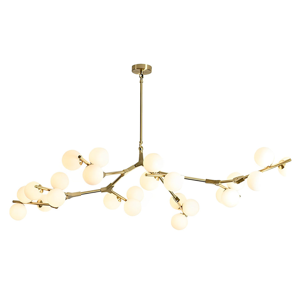 Nordic Style Modern Minimalist Cluster Metal Glass Chandelier – Black &amp; Gold