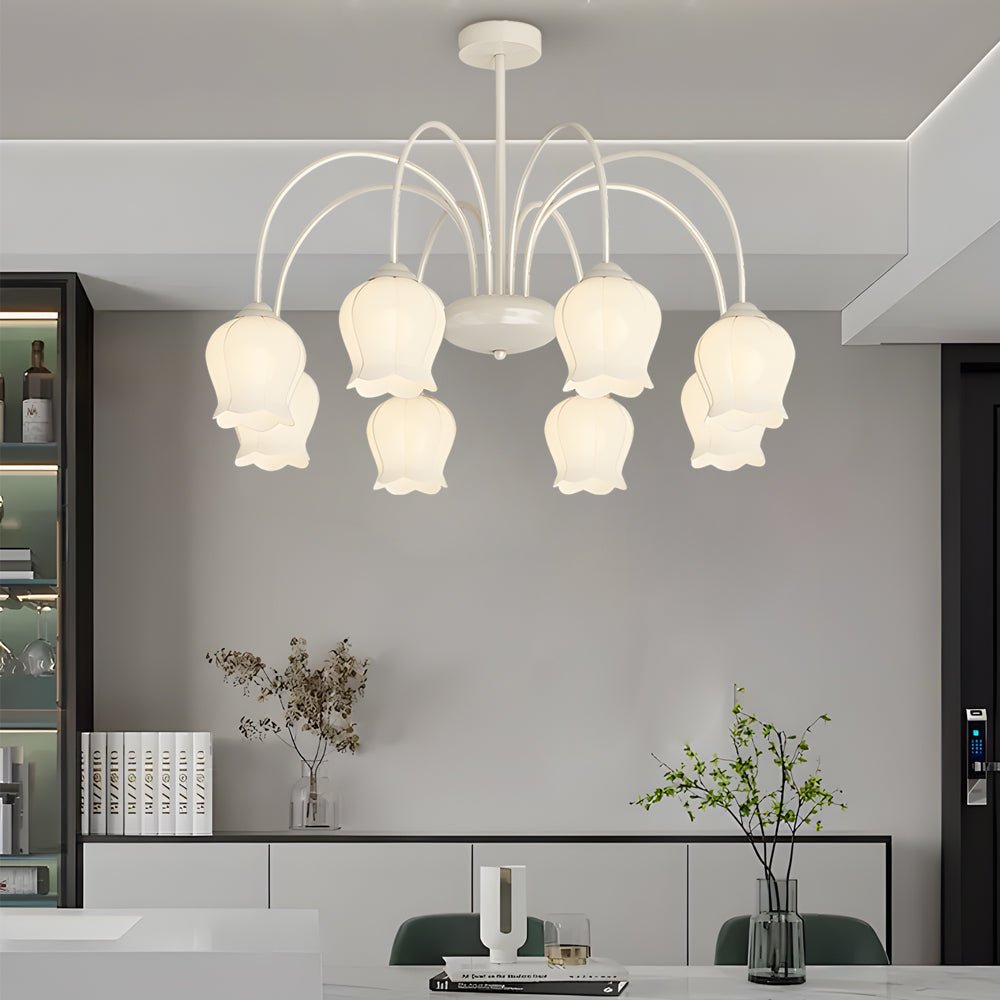 Orchid Flower Chandelier with 3-Step Dimming, 8-Heads