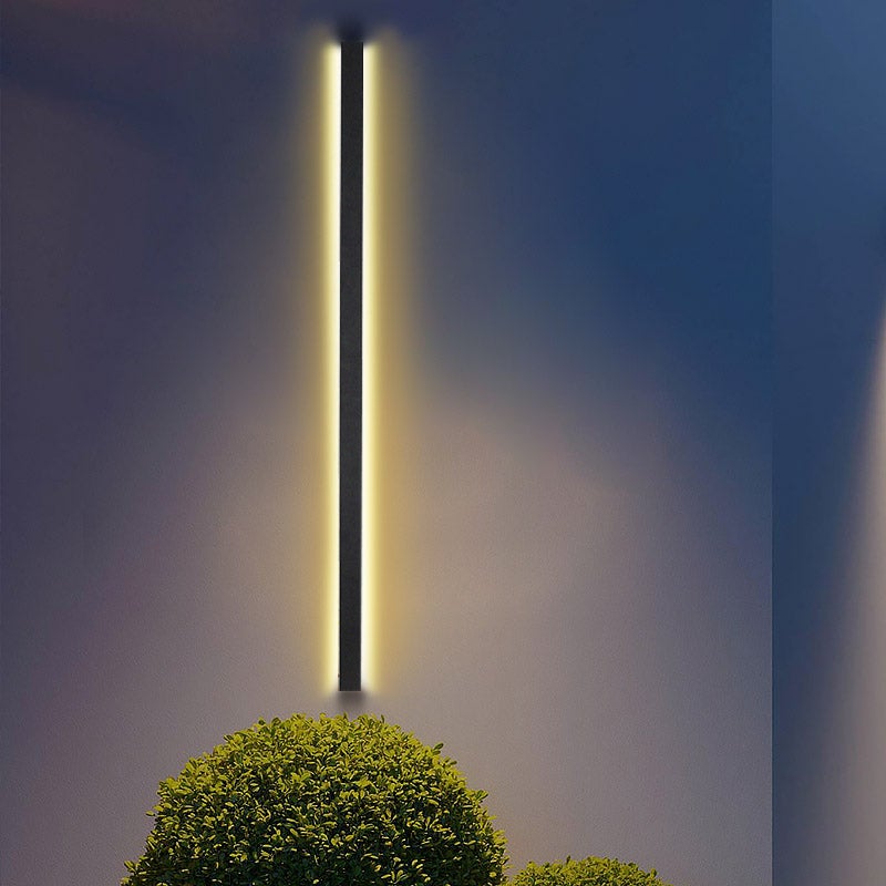 Black Long LED Linear Outdoor Wall Lights – Modern Waterproof Porch &amp; Garden Lighting