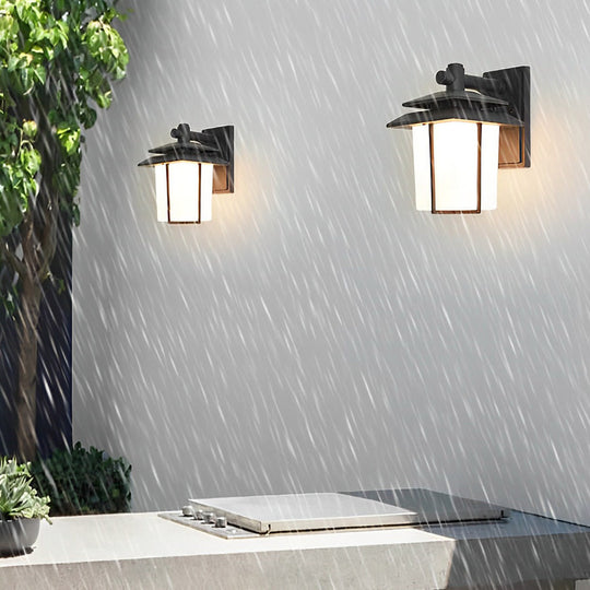 Vintage Glass Aluminum Outdoor Wall Sconce Waterproof European Style