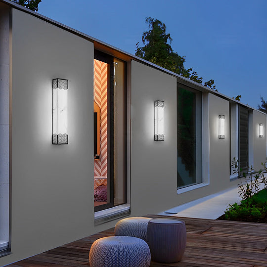 Rectangular Resin LED Waterproof Vintage Outdoor Wall Lamp