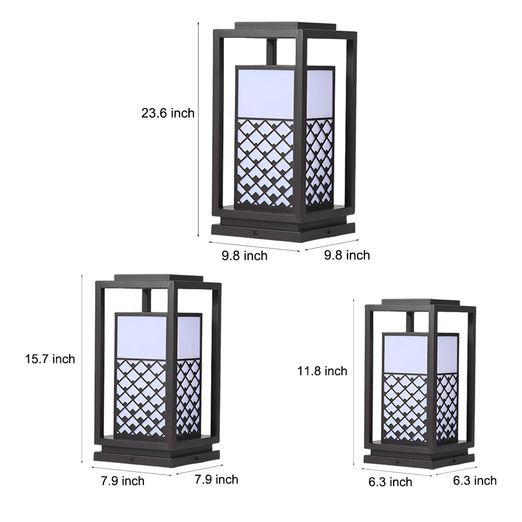 Retro Black LED Solar Lawn Lamp Pathway Lights