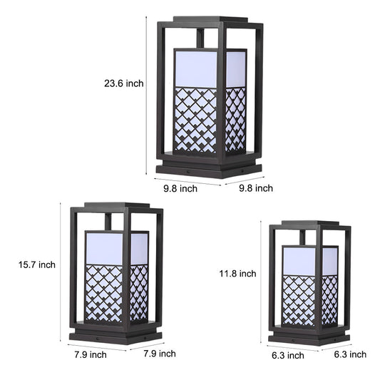Retro Black LED Solar Lawn Lamp Pathway Lights