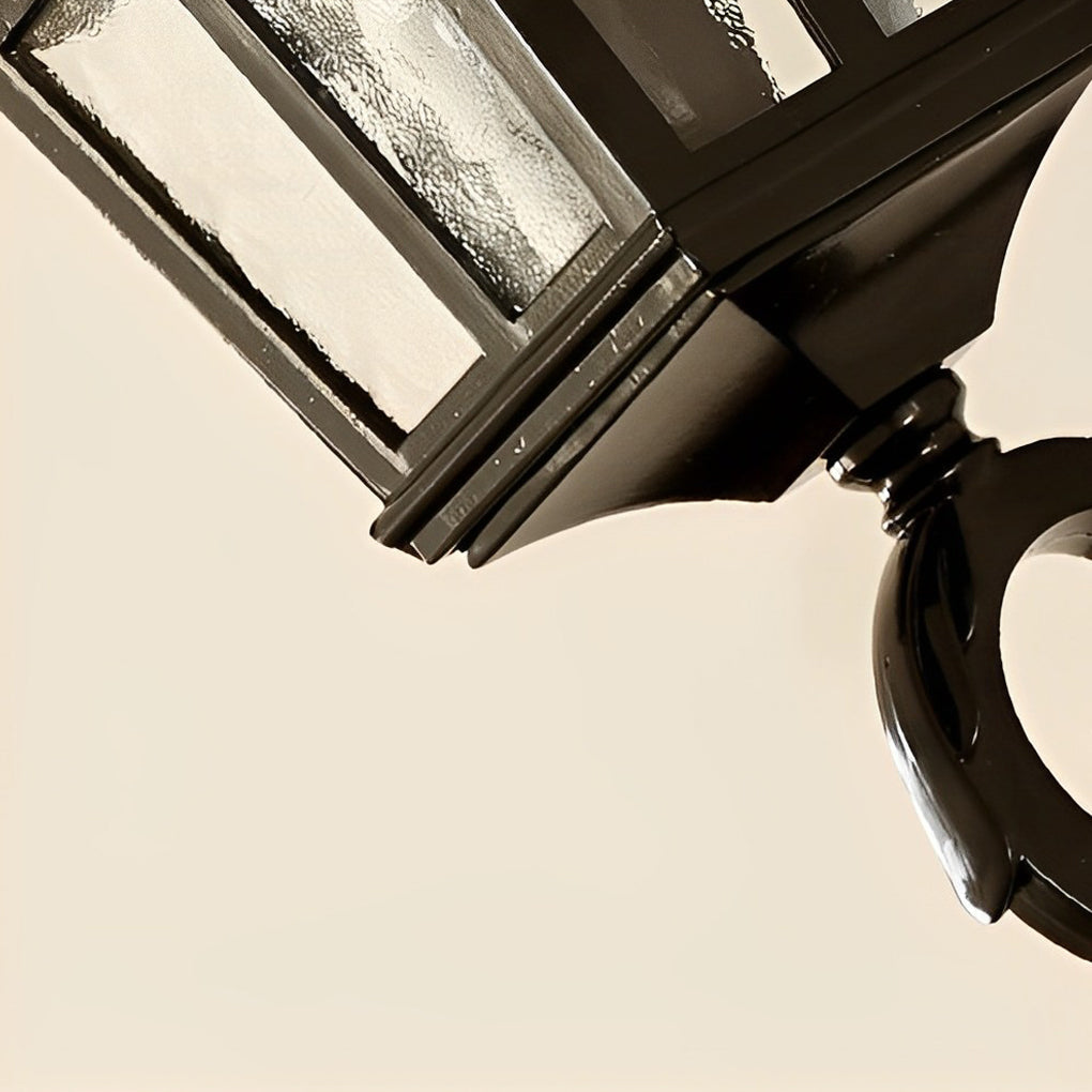 Vintage Glass Waterproof Black European Style Outdoor Wall Lamp Exterior Lights