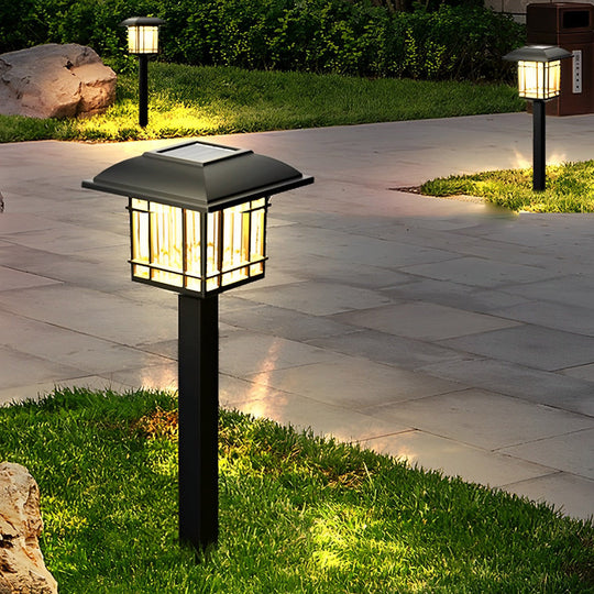 Vintage Modern Solar Square Lawn Lights Waterproof Durable Outdoor Lighting