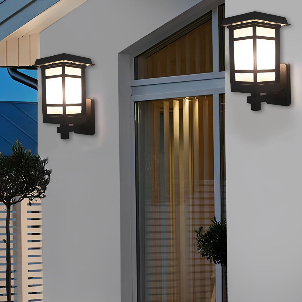 Vintage Waterproof LED Glass Matte Black Retro Wall Lamp – Exterior Lighting