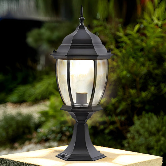 LED Waterproof Black Vintage Outdoor Solar Fence Post Lights with Remote