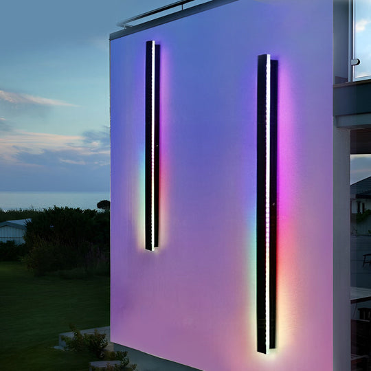 Black Long LED RGB Linear Lights Outdoor Waterproof Wall Lighting