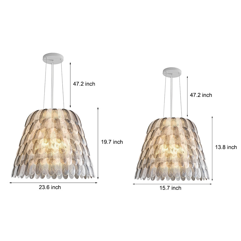Acrylic Feathers Creative Three Step Dimming Modern Chandelier