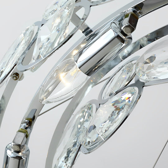 Round Bubbles Crystal Electroplated Metal Modern Chandelier Light