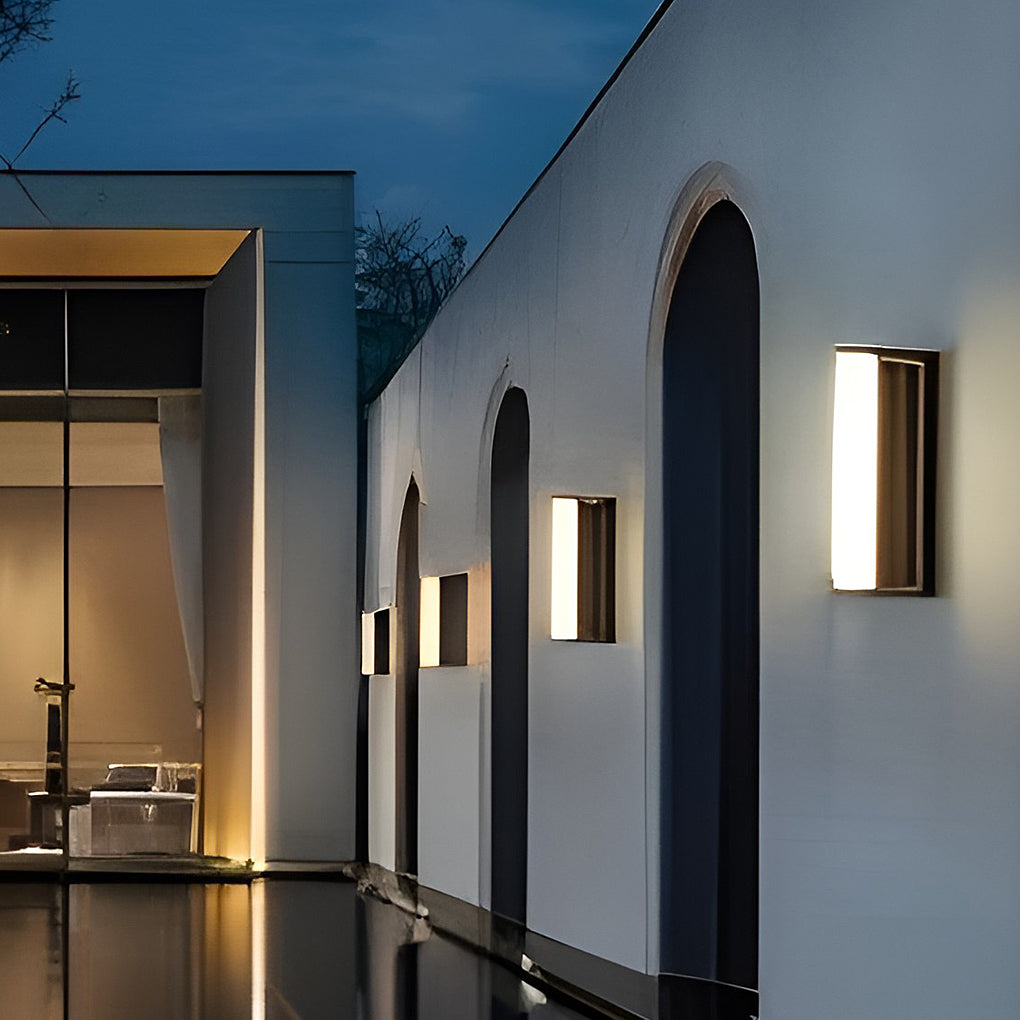 Long Acrylic LED Solar Outdoor Wall Light Waterproof Linear Lamp