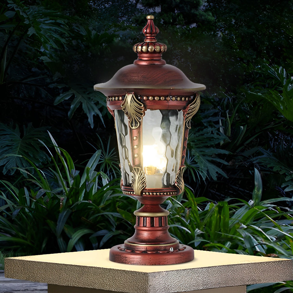Dual Purpose Waterproof Aluminum Retro Solar Fence Post Lights with Remote