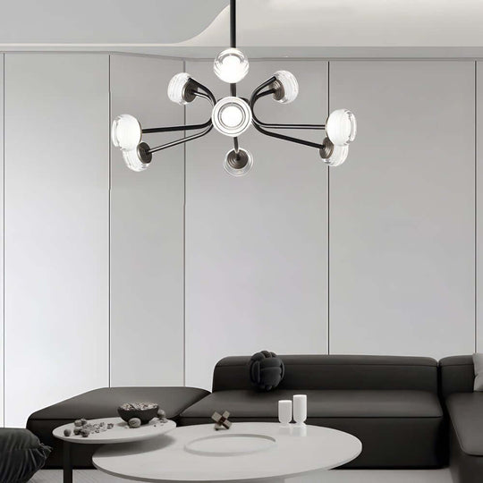 Black LED Sputnik Chandelier – 9 or 16 Light Options