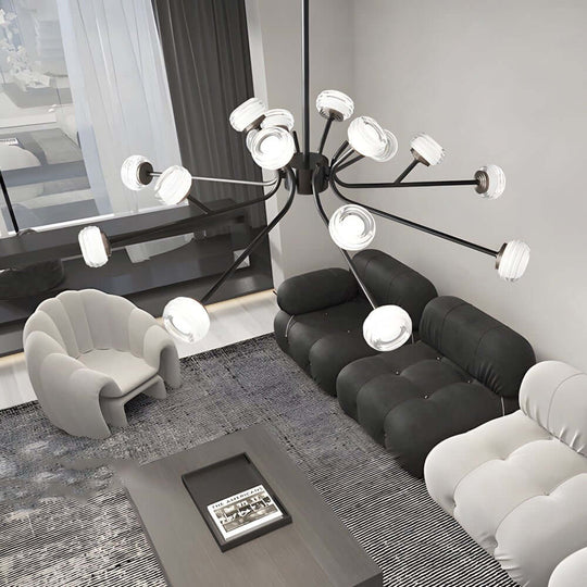 Black LED Sputnik Chandelier – 9 or 16 Light Options