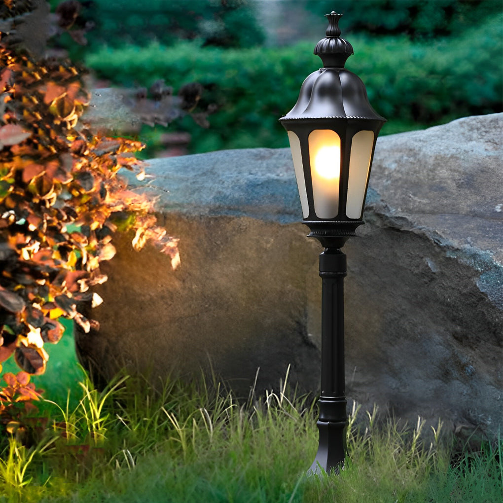 Elegant European Style Black LED Outdoor Pathway Lamp Post