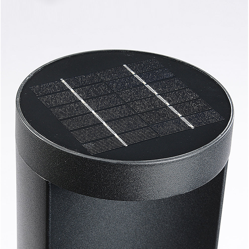 Modern Cylinder LED Outdoor Lawn Lamp Solar or Hardwired