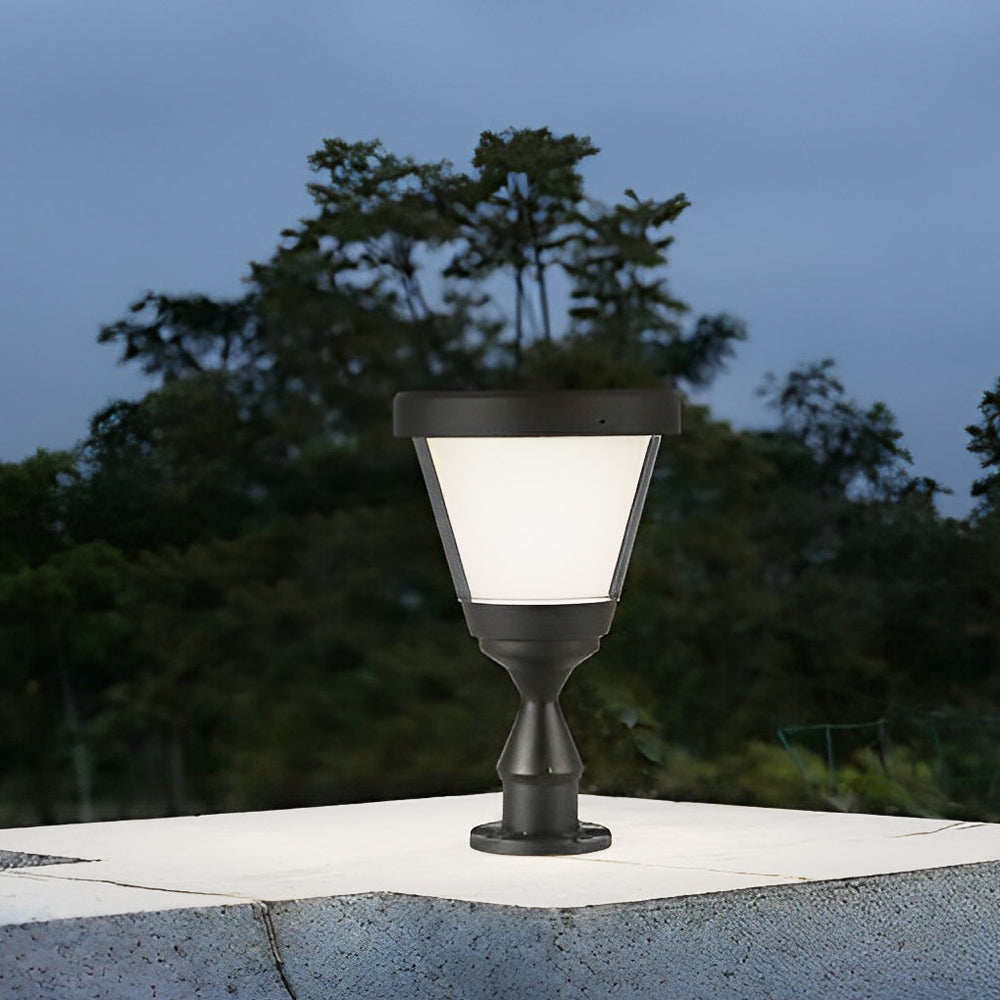 Black Modern Solar LED Fence Post Cap Light